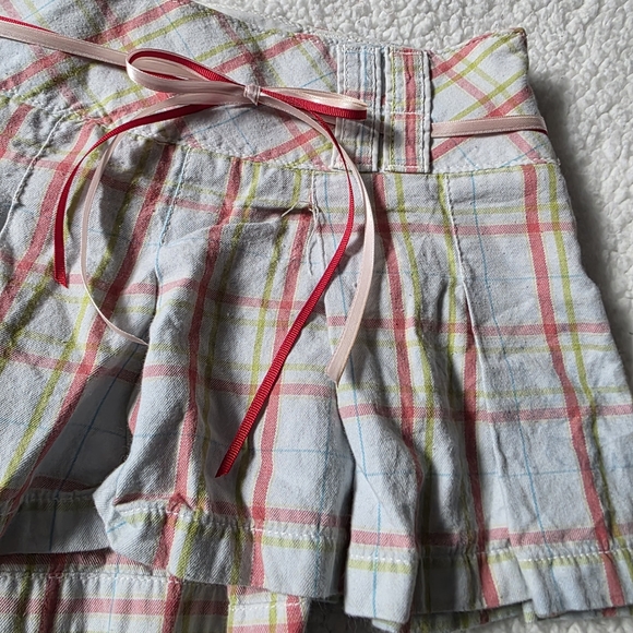 Abercrombie vintage pink and blue pleated miniskirt - Picture 3 of 6